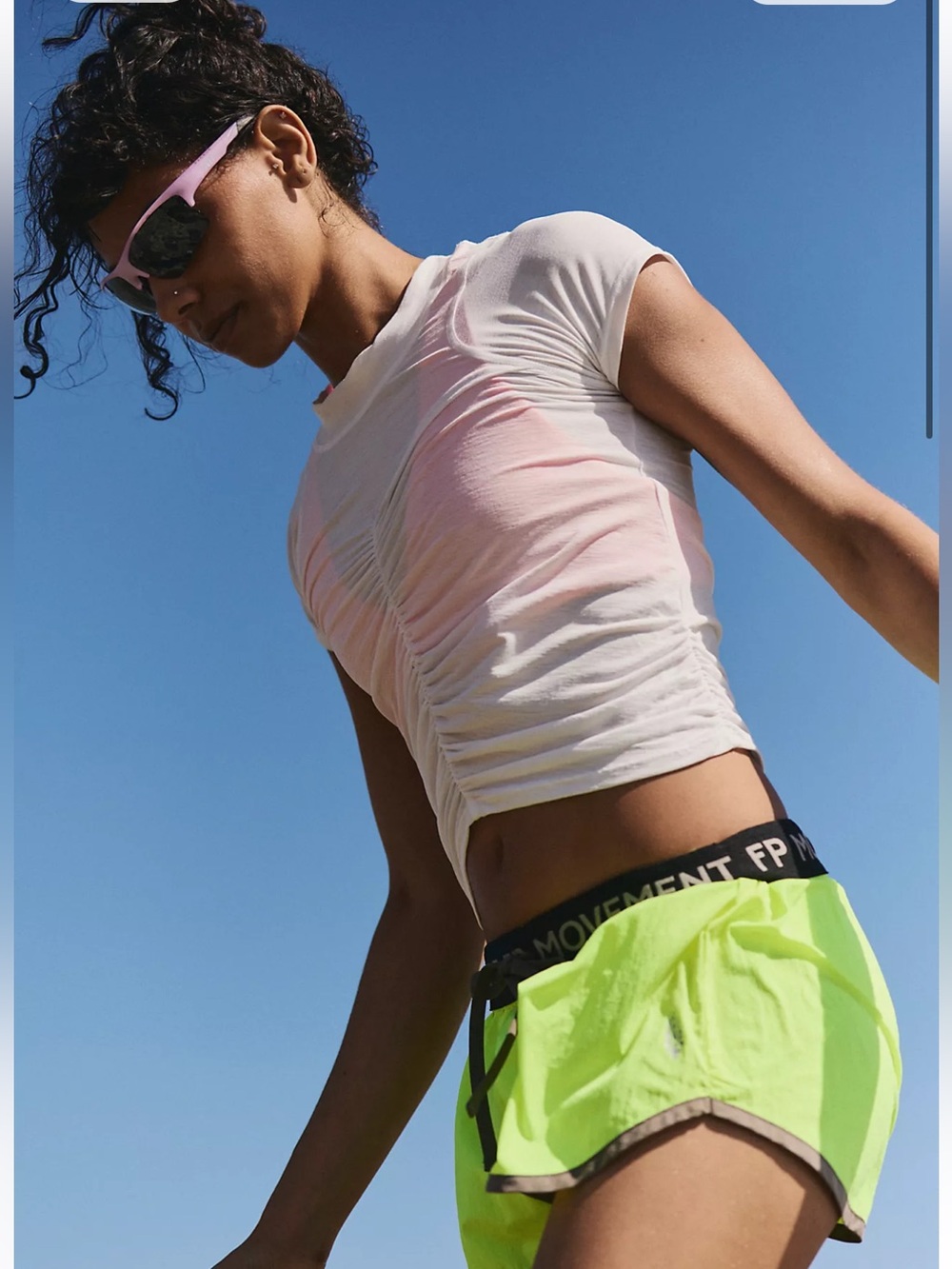 NWT Free people movement Tempo Ruched UV Protection Tee